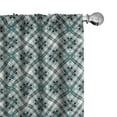 thumbnail image 1 of Ambesonne Checkered Window Curtains, Modern Country Look, Each 28" W x 95" L, Aqua Pale Grey White, 1 of 5