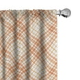 thumbnail image 1 of Ambesonne Checkered 4-Panel Curtains, Tartan in Orange Tones, 56"x84", Orange and White, 1 of 4