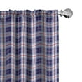 thumbnail image 1 of Ambesonne Checkered Window Curtains, Vibrant Classical, Each 28" W x 63" L, Maroon Royal Blue White, 1 of 5