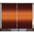 thumbnail image 1 of Ambesonne Checkered Curtains 2 Panel Set, Mosaic Grid Design, 108" x 108", Dark Brown and Orange, 1 of 3
