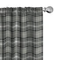 thumbnail image 1 of Ambesonne Checkered Curtains, Dark British Tartan, Pair of 28"x63", Seal Brown Dimgray, 1 of 5