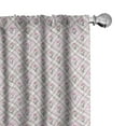 thumbnail image 1 of Ambesonne Checkered Curtains, Diagonal Lines Floral, Pair of 28"x95", Mauve Pink Forest Green, 1 of 5
