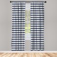 thumbnail image 1 of Ambesonne Checkered Curtains, Gingham Check Classic Art, Pair of 28"x84", Dark Petrol, 1 of 2