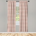 thumbnail image 1 of Ambesonne Checkered Curtains, Gingham Check Classic Art, Pair of 28"x84", Pale Rust, 1 of 2