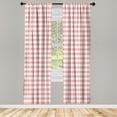 thumbnail image 1 of Ambesonne Checkered Curtains, Gingham Check Classic Art, Pair of 28"x95", Pastel Pink, 1 of 2