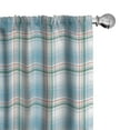 thumbnail image 1 of Ambesonne Checkered Curtains, Pastel Fresh Summer, Pair of 28"x63", Aqua Turquoise Pink, 1 of 5