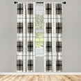 thumbnail image 1 of Ambesonne Checkered Curtains, Plaid Tartan English Tile, Pair of 28"x84", Ivory Taupe, 1 of 2