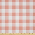 thumbnail image 1 of Ambesonne Checkered Fabric by the Yard Microfiber, Countryside Picnic, 5 Yards, Pale Peach and White, 1 of 1