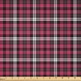 thumbnail image 1 of Ambesonne Checkered Fabric by the Yard Microfiber, Geometric Old Tartan, 10 Yards, White Black Pink, 1 of 2