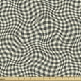thumbnail image 1 of Ambesonne Checkered Fabric by the Yard Upholstery, Psychedelic Scottish Wavy, 10 Yards, Charcoal Grey Eggshell, 1 of 5