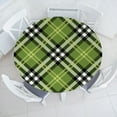 thumbnail image 1 of Ambesonne Checkered Fitted Round Tablecloth, Symmetrical Celtic, 36"- 40" Diameter, Pale Yellow Fern Green, 1 of 4