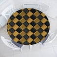 thumbnail image 1 of Ambesonne Checkered Fitted Round Tablecloth, Vintage Square Pattern, 45"- 56" Diameter, Charcoal Grey Pale Coffee, 1 of 5