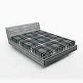 thumbnail image 1 of Ambesonne Checkered Fitted Sheet 2 Pcs Set, Dark British Tartan, King, Seal Brown Dimgray, 1 of 3