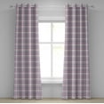 thumbnail image 1 of Ambesonne Checkered Grommet Curtain, Antique English Tile, 50" x 96", Lilac Purple Pale Blue, 1 of 6