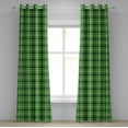 thumbnail image 1 of Ambesonne Checkered Grommet Curtain, Irish Mosaic Green, 50" x 72", Emerald Lime Green White, 1 of 6