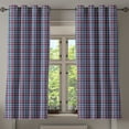 thumbnail image 1 of Ambesonne Checkered Grommet Curtain, Scotland Country Tile, 50" x 54", Violet Pale Blue Salmon, 1 of 6