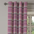 thumbnail image 1 of Ambesonne Checkered Grommet Curtain Single Panel, Vintage Purple Retro, 50"x60", Cream Blue Purple, 1 of 5