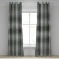 thumbnail image 1 of Ambesonne Checkered Grommet Curtain, Sketchy Diagonal Stripes, 50" x 120", White Charcoal Grey, 1 of 6