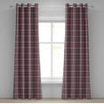 thumbnail image 1 of Ambesonne Checkered Grommet Curtain, Vintage Purple Retro, 50" x 96", Cream Blue Purple, 1 of 6