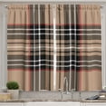 thumbnail image 1 of Ambesonne Checkered Kitchen Curtains, Classic British Plaid, 55"x39", Pale Brown Orange White, 1 of 2