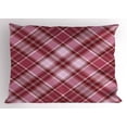 thumbnail image 1 of Ambesonne Checkered Pillow Sham, Diagonal Line Rhombus, 26" X 20", Dried Rose White, 1 of 2