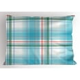 thumbnail image 1 of Ambesonne Checkered Pillow Sham, Pastel Fresh Summer, 26" X 20", Aqua Turquoise Pink, 1 of 2