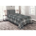 thumbnail image 1 of Ambesonne Checkered Quilted Bedspread Set 2 Pcs, Dark British Tartan, Twin Size, Seal Brown Dimgray, 1 of 3