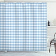 thumbnail image 1 of Ambesonne Checkered Shower Curtain, Pastel Rows Vintage, 69"Wx84"L, Pale Blue White, 1 of 3