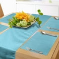 thumbnail image 1 of Ambesonne Checkered Table Runner & Placemats, Aqua Stripes Diagonal, Placemat 4 pcs + Runner 12"x72", Aqua White, 1 of 2