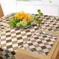 thumbnail image 1 of Ambesonne Checkered Table Runner & Placemats, Brown Tones Squares Art, Placemat 4 pcs + Runner 14"x90", Pale Brown and Chocolate, 1 of 2