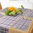 thumbnail image 1 of Ambesonne Checkered Table Runner & Placemats, Folklore Irish Design, Placemat 4 pcs + Runner 12"x72", Violet Blue Turquoise, 1 of 2