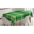 thumbnail image 1 of Ambesonne Checkered Tablecloth Rectangular Table Cover, Irish Mosaic Green, 52"x70", Emerald Lime Green White, 1 of 4