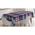 thumbnail image 1 of Ambesonne Checkered Tablecloth Rectangular Table Cover, Retro Plaid Mosaic, 60"x90", Dark Coral Pale Blue, 1 of 4