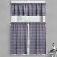 thumbnail image 1 of Ambesonne Checkered Valance & Curtain, Scotland Country Tile, 55"x45", Violet Pale Blue Salmon, 1 of 6