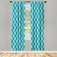 thumbnail image 1 of Ambesonne Checkers Game Curtains, Grid Style Monochrome, Pair of 28"x63", Blue, 1 of 2