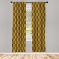 thumbnail image 1 of Ambesonne Checkers Game Curtains, Grid Style Monochrome, Pair of 28"x63", Pale Cinnamon, 1 of 2