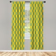 thumbnail image 1 of Ambesonne Checkers Game Curtains, Grid Style Monochrome, Pair of 28"x84", Pale Teal, 1 of 2