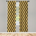 thumbnail image 1 of Ambesonne Checkers Game Curtains, Grid Style Monochrome, Pair of 28"x84", Yellow Charcoal, 1 of 2
