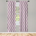 thumbnail image 1 of Ambesonne Checkers Game Curtains, Grid Style Monochrome, Pair of 28"x95", Grey Lavender, 1 of 2
