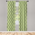 thumbnail image 1 of Ambesonne Checkers Game Curtains, Monochrome Grid Print, Pair of 28"x63", Pale Green, 1 of 2