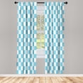 thumbnail image 1 of Ambesonne Checkers Game Curtains, Monochrome Grid Print, Pair of 28"x63", White Blue, 1 of 2