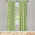 thumbnail image 1 of Ambesonne Checkers Game Curtains, Monochrome Grid Print, Pair of 28"x95", Pale Green, 1 of 2