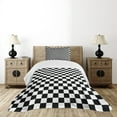 thumbnail image 1 of Ambesonne Checkers Game Quilted Bedspread Set 2 Pcs, Classic Game Board, Twin Size, Black White, 1 of 6