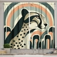thumbnail image 1 of Ambesonne Cheetah Kitchen Curtains, Mid Century Modern Minimal, 55"x39", Peach Grey Teal and Eggshell, 1 of 3