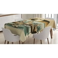 thumbnail image 1 of Ambesonne Cheetah Tablecloth Rectangular Table Cover, Wild Cats Chilling Retro, 60"x90", Camel and Pale Teal, 1 of 3