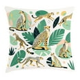 thumbnail image 1 of Ambesonne Cheetah Throw Pillow Cushion Cover, Modern Jungle Leaf Scene, 20" X 20", Jade Green Mustard and White, 1 of 2