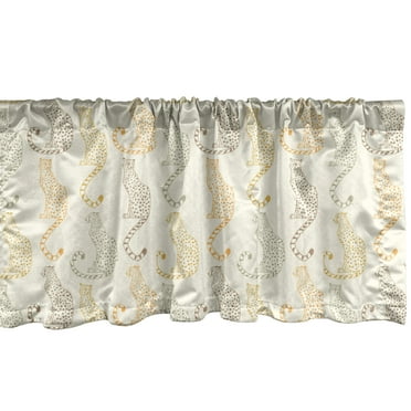 Ambesonne Cheetah Window Valance, Wild Predator Forest Animal, 54" X 18", Multicolor