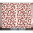 thumbnail image 1 of Ambesonne Cherry Blossom Curtains 2 Panel Set, Nature, 108" x 63", Coral Blush White, 1 of 3