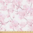 thumbnail image 1 of Ambesonne Cherry Blossom Fabric by the Yard, Art Floral Japanese, 2 Yards, Dried Rose Soft Pink, 1 of 1