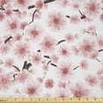 thumbnail image 1 of Ambesonne Cherry Blossom Fabric by the Yard Microfiber, Sakura 3D Design, 10 Yards, Dark Taupe and Rose, 1 of 2